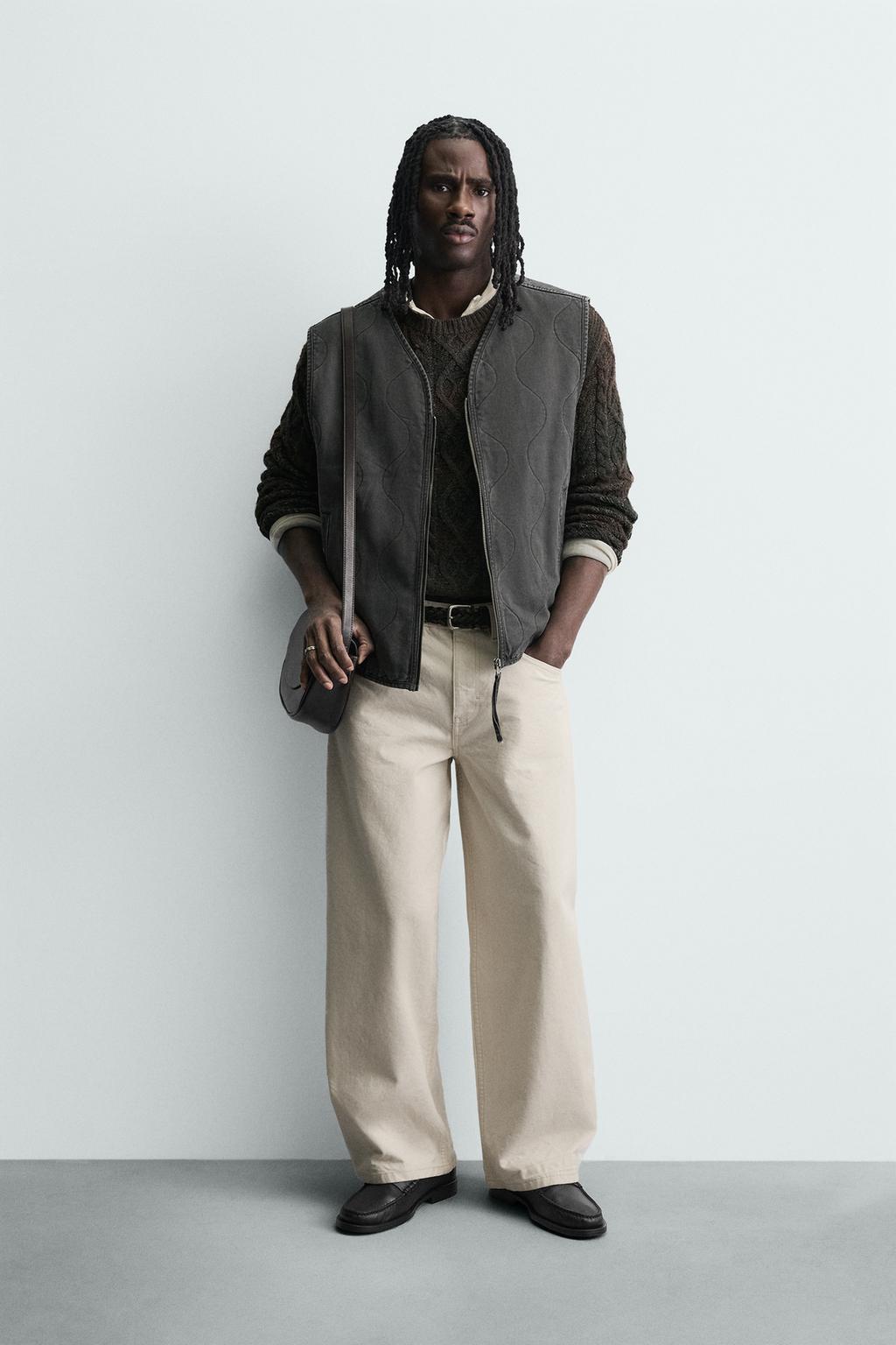 ЖИЛЕТ С ЭФФЕКТОМ ПОТЕРТОСТИ И ОТСТРОЧКОЙ