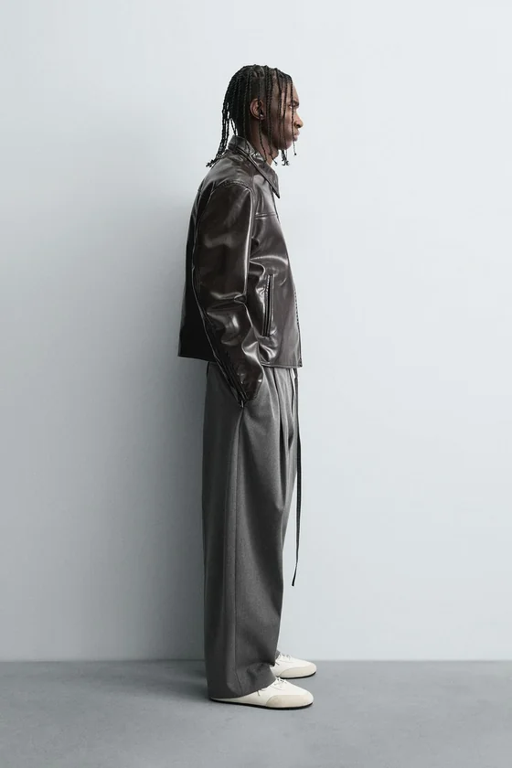 БРЮКИ BALLOON FIT С ЗАЩИПАМИ И ПОЯСОМ