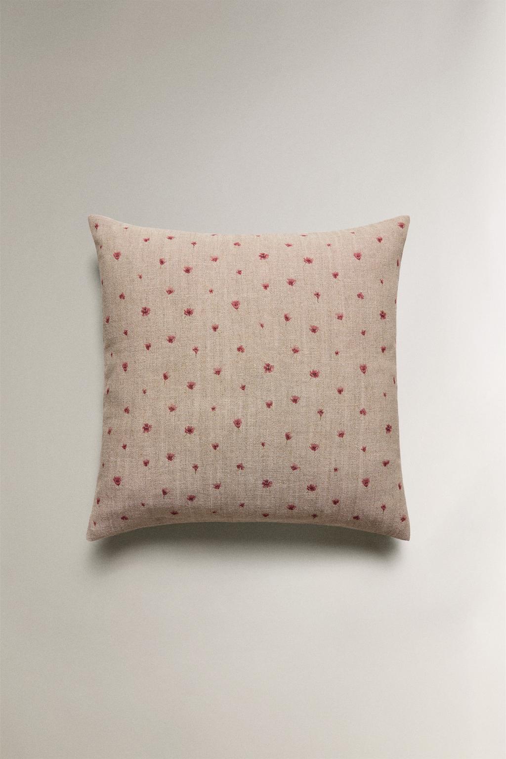 Чехол для подушки с льняным цветочным узором