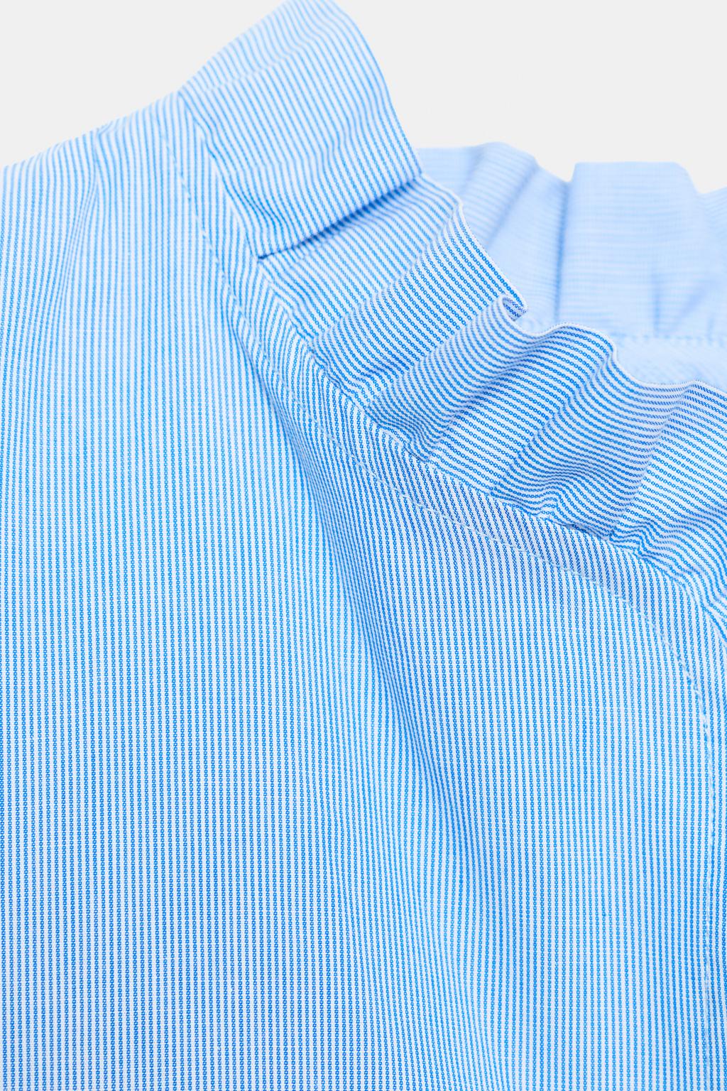 БЛУЗА ИЗ ПОПЛИНА С ВОЛАНАМИ