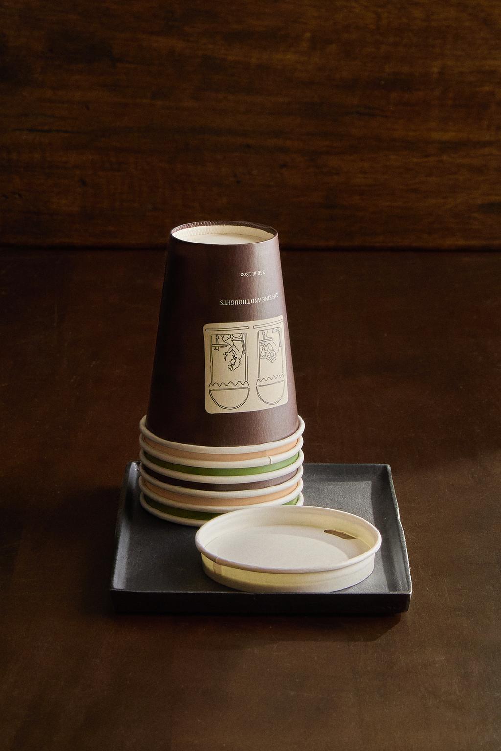 Набор бумажных стаканчиков с крышкой (набор из 6)