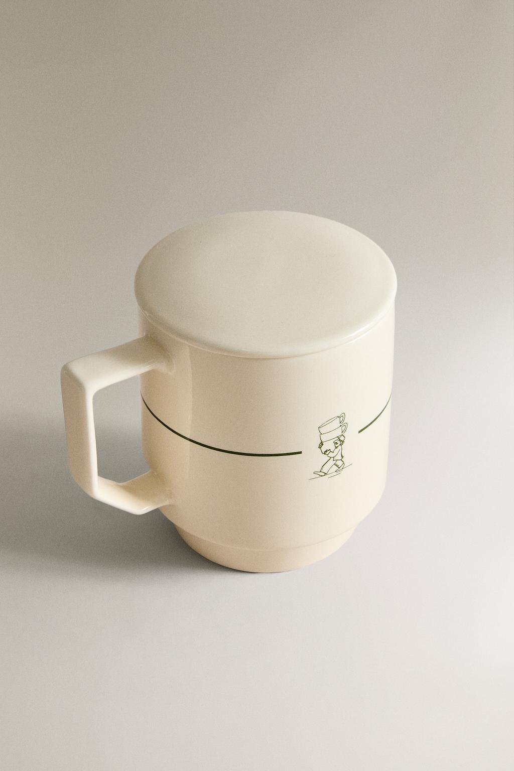 Керамическая кружка для кофе с крышкой