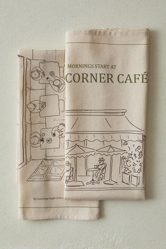 Набор хлопковых кухонных полотенец café (набор из 2 шт.)