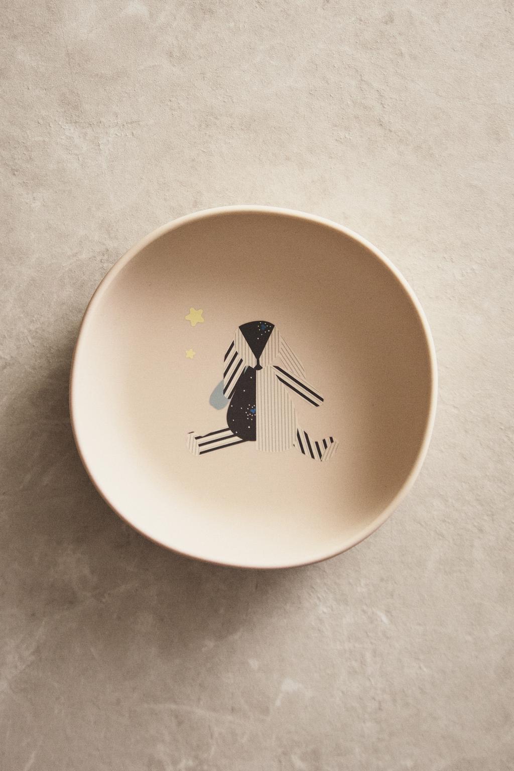 Детский силиконовый тарелка с изображением кролика