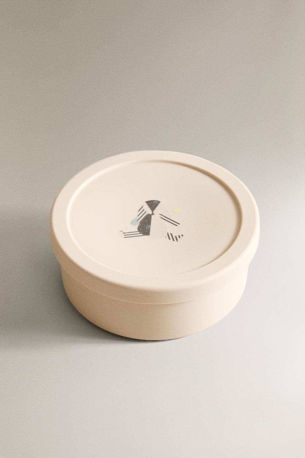 Детская силиконовая ланч-коробка с кроликом