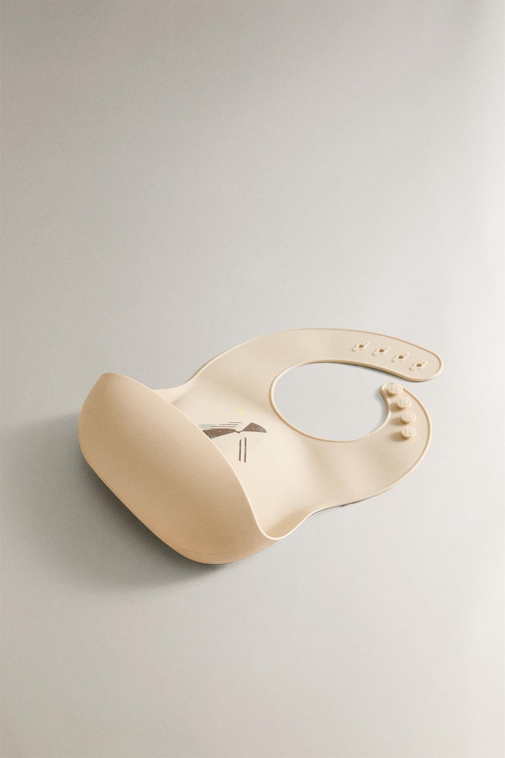 Детский силиконовый слюнявчик с изображением кролика