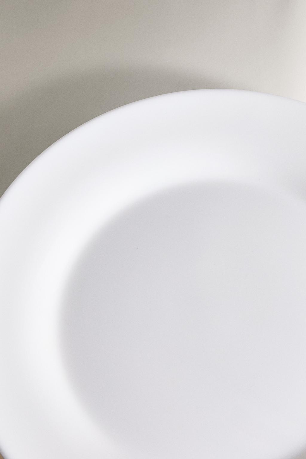 Белая стеклянная десертная тарелка