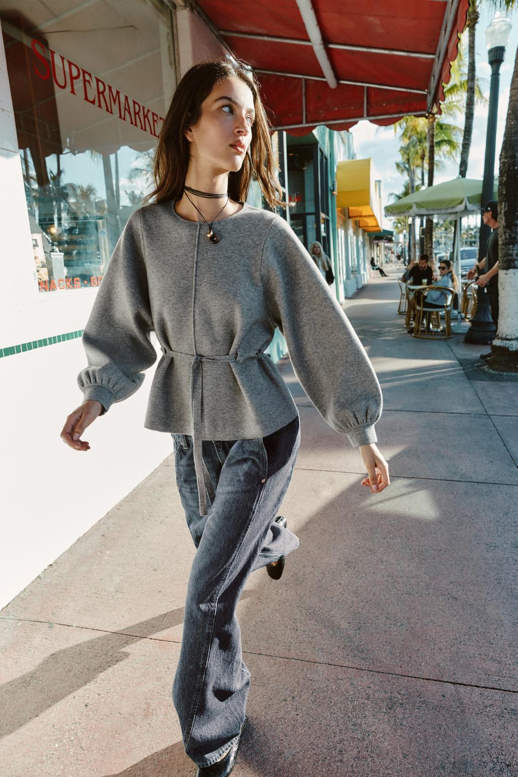 ДЖЕМПЕР ВЯЗАНЫЙ, СО ШНУРКОМ