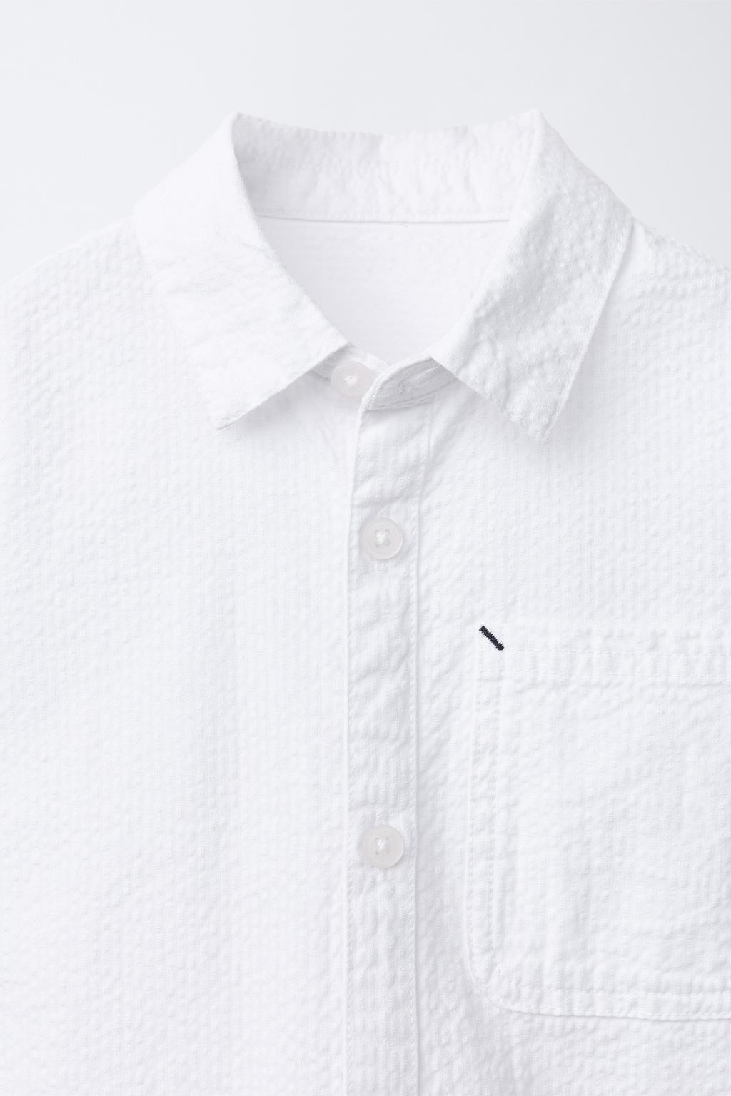 БАЗОВАЯ РУБАШКА ИЗ ЖАТОЙ ТКАНИ