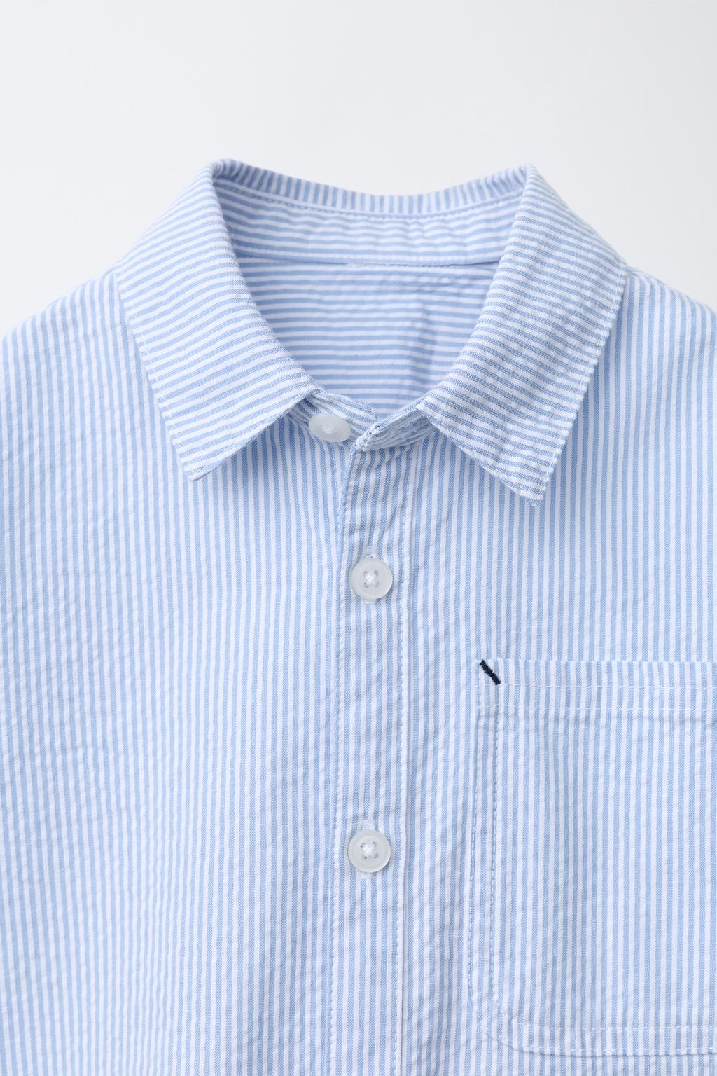 БАЗОВАЯ РУБАШКА ИЗ ЖАТОЙ ТКАНИ