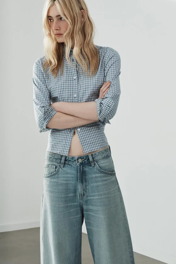 ДЖИНСЫ TRF BAGGY С ОТВОРОТАМИ