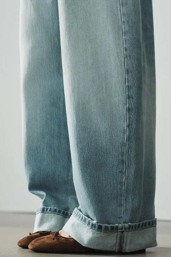 ДЖИНСЫ TRF BAGGY С ОТВОРОТАМИ