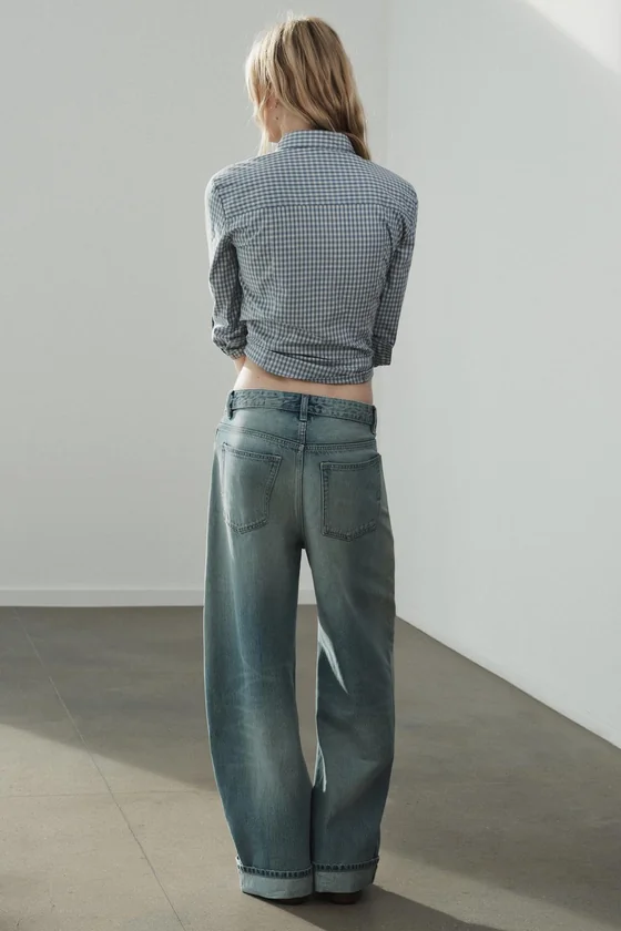 ДЖИНСЫ TRF BAGGY С ОТВОРОТАМИ