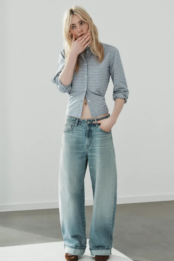 ДЖИНСЫ TRF BAGGY С ОТВОРОТАМИ