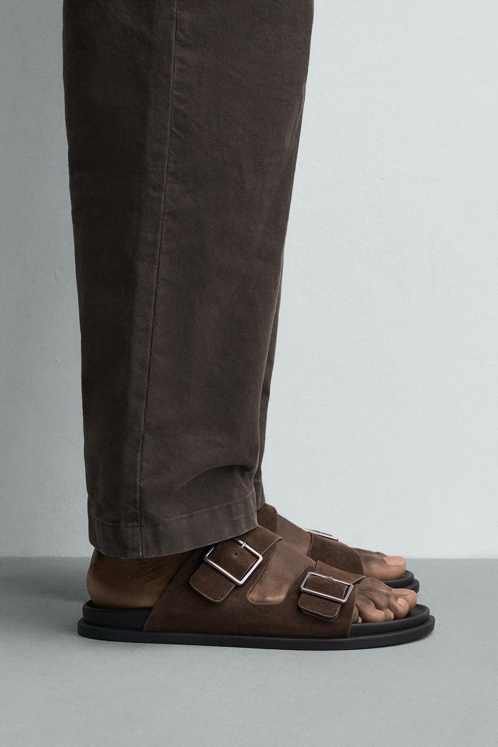 КОЖАНЫЕ САНДАЛИИ С ДВОЙНЫМ РЕМЕШКОМ