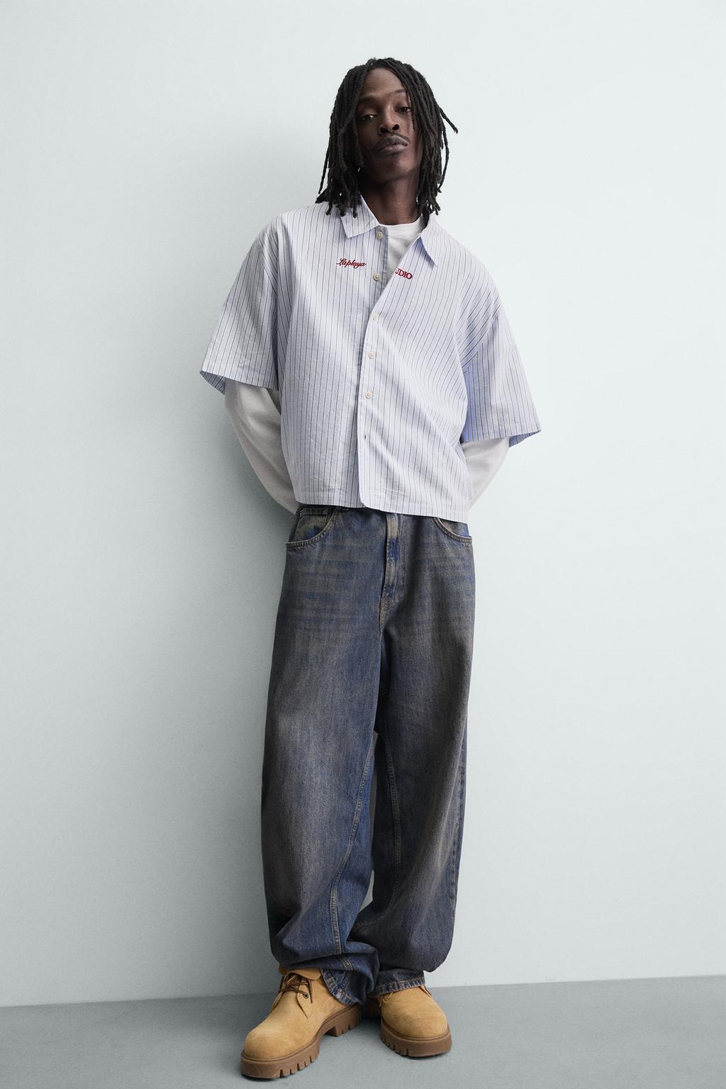 РУБАШКА В ПОЛОСКУ С ДВОЙНЫМ РУКАВОМ