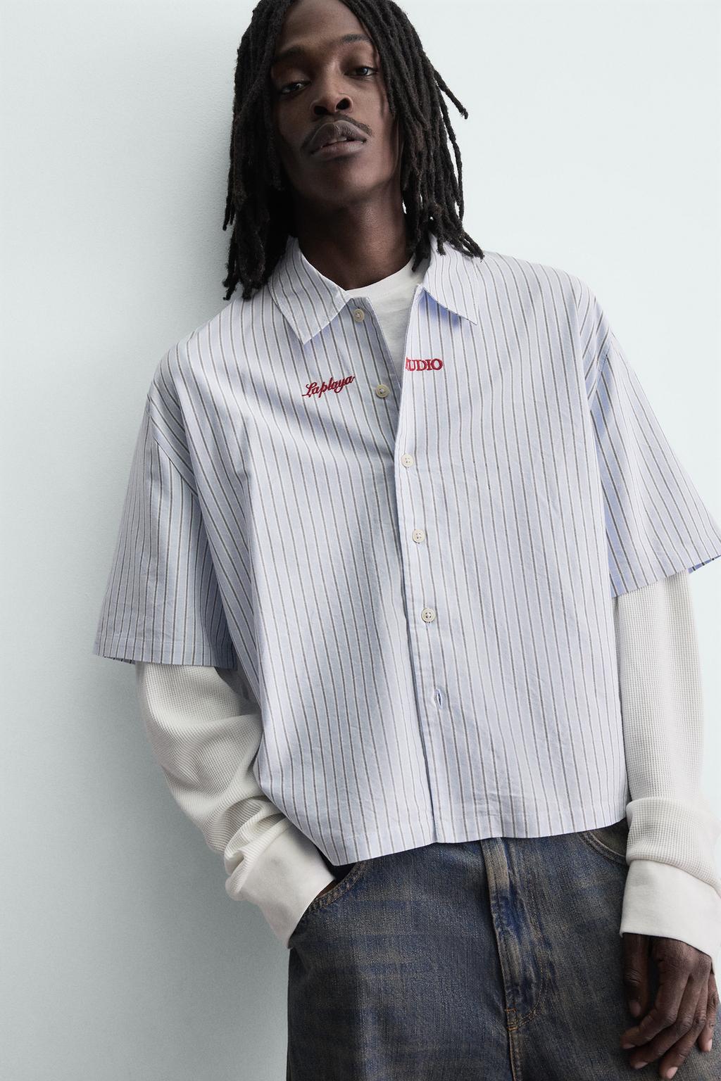 РУБАШКА В ПОЛОСКУ С ДВОЙНЫМ РУКАВОМ