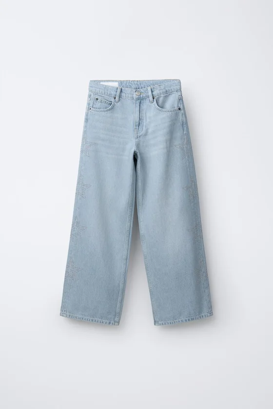 ДЖИНСЫ WIDE LEG СО ЗВЕЗДАМИ