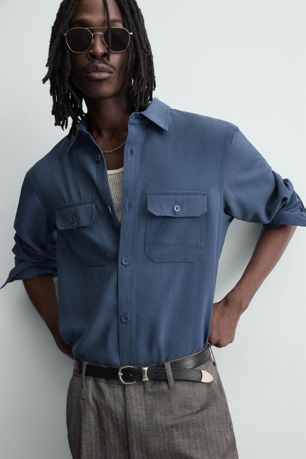 РУБАШКА СВОБОДНОГО КРОЯ С КАРМАНАМИ