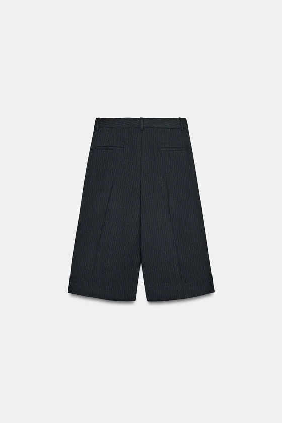 ШОРТЫ В ПОЛОСКУ С ЗАЩИПАМИ — ZW COLLECTION