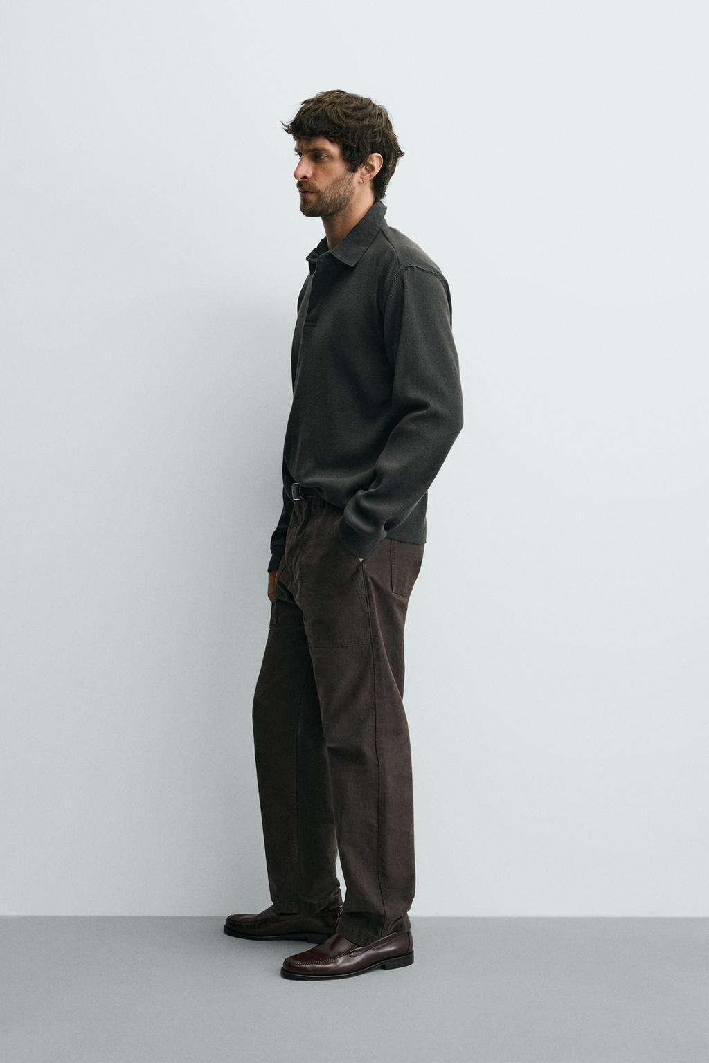 ПОЛО ИЗ РЕЛЬЕФНОГО ТРИКОТАЖА С КОМБИНИРОВАННЫМ ВОРОТНИКОМ