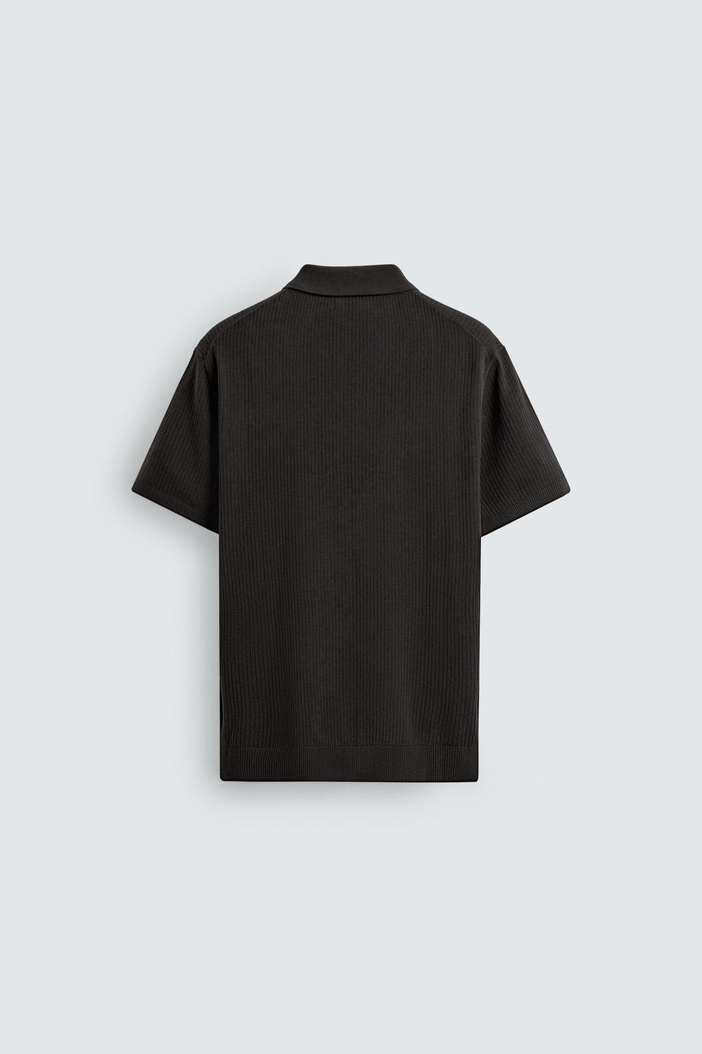 Поло из ребристого трикотажа
