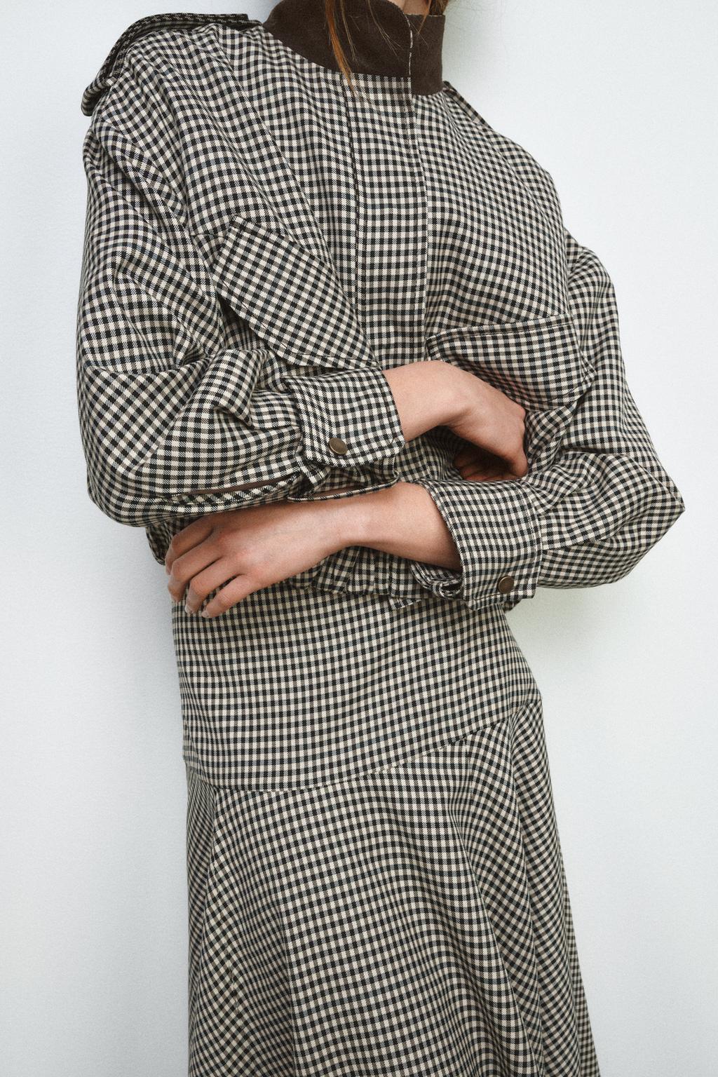 КОМБИНИРОВАННАЯ ЮБКА В КЛЕТКУ — ZW COLLECTION