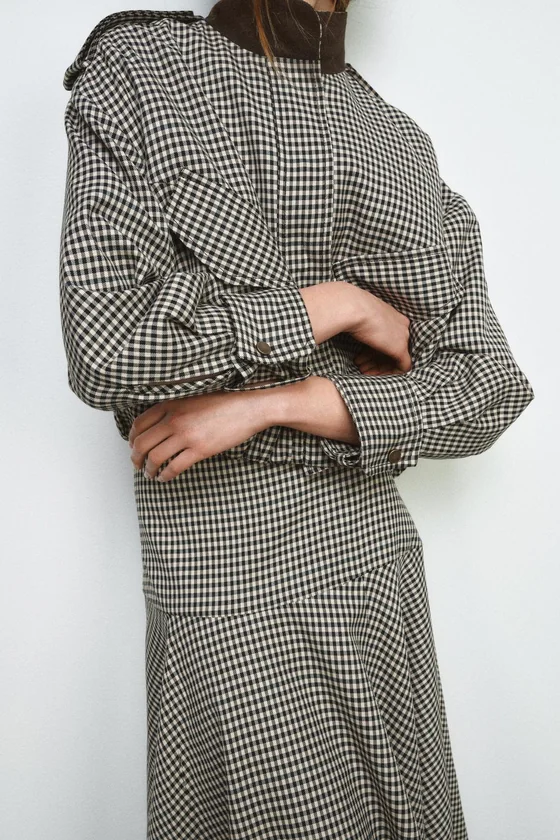 КОМБИНИРОВАННАЯ ЮБКА В КЛЕТКУ — ZW COLLECTION