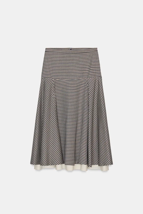 КОМБИНИРОВАННАЯ ЮБКА В КЛЕТКУ — ZW COLLECTION