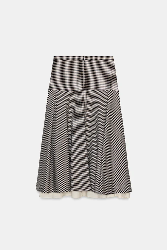 КОМБИНИРОВАННАЯ ЮБКА В КЛЕТКУ — ZW COLLECTION
