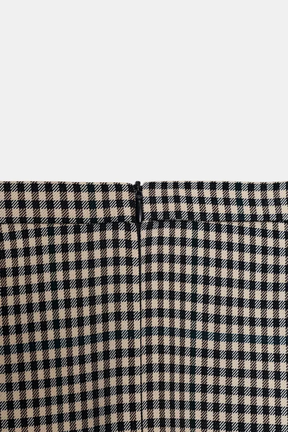КОМБИНИРОВАННАЯ ЮБКА В КЛЕТКУ — ZW COLLECTION