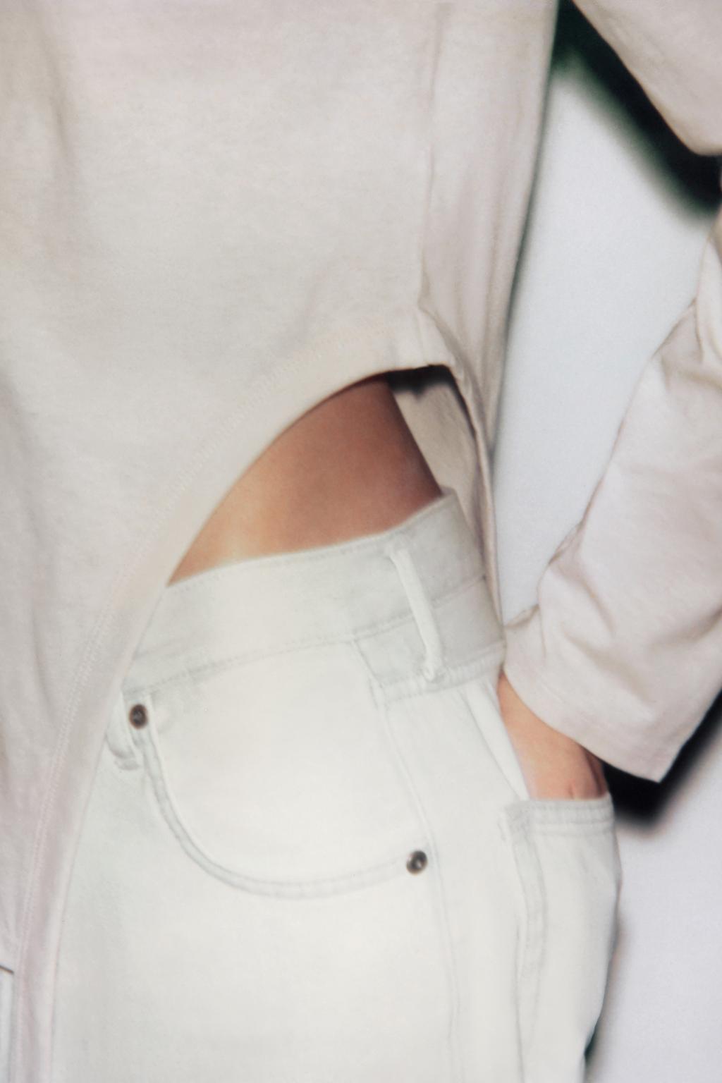 ФУТБОЛКА АСИММЕТРИЧНОГО КРОЯ В СТИЛЕ РУСТИК