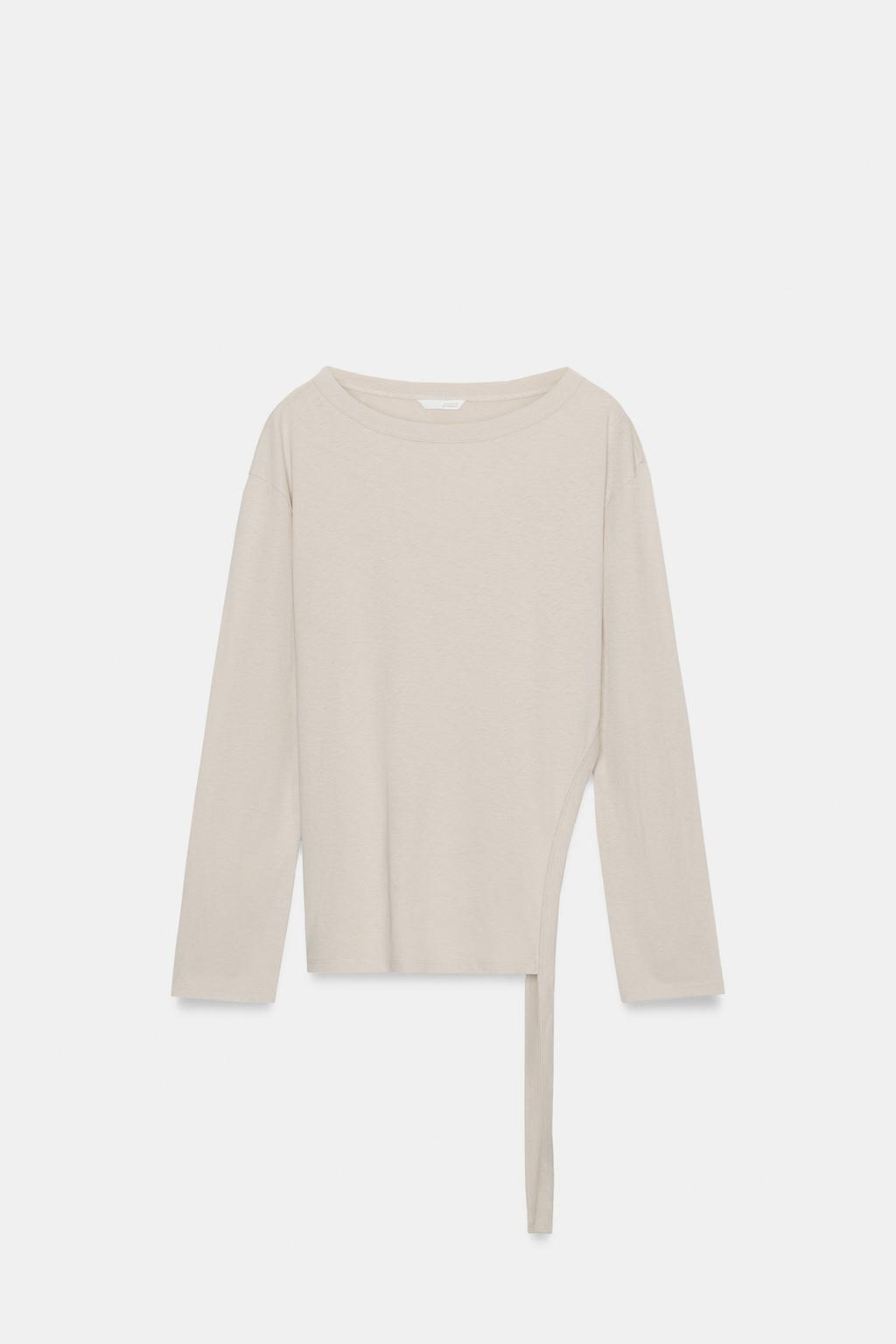 ФУТБОЛКА АСИММЕТРИЧНОГО КРОЯ В СТИЛЕ РУСТИК