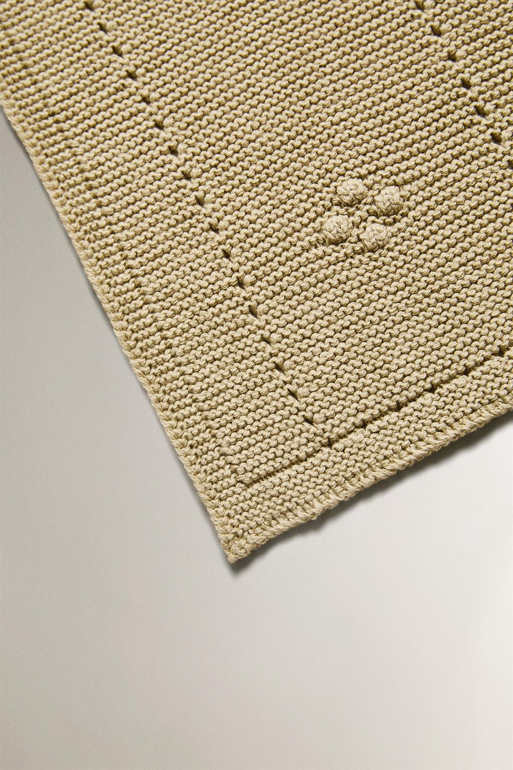 Плед для младенцев из хлопка с открытым вязанием