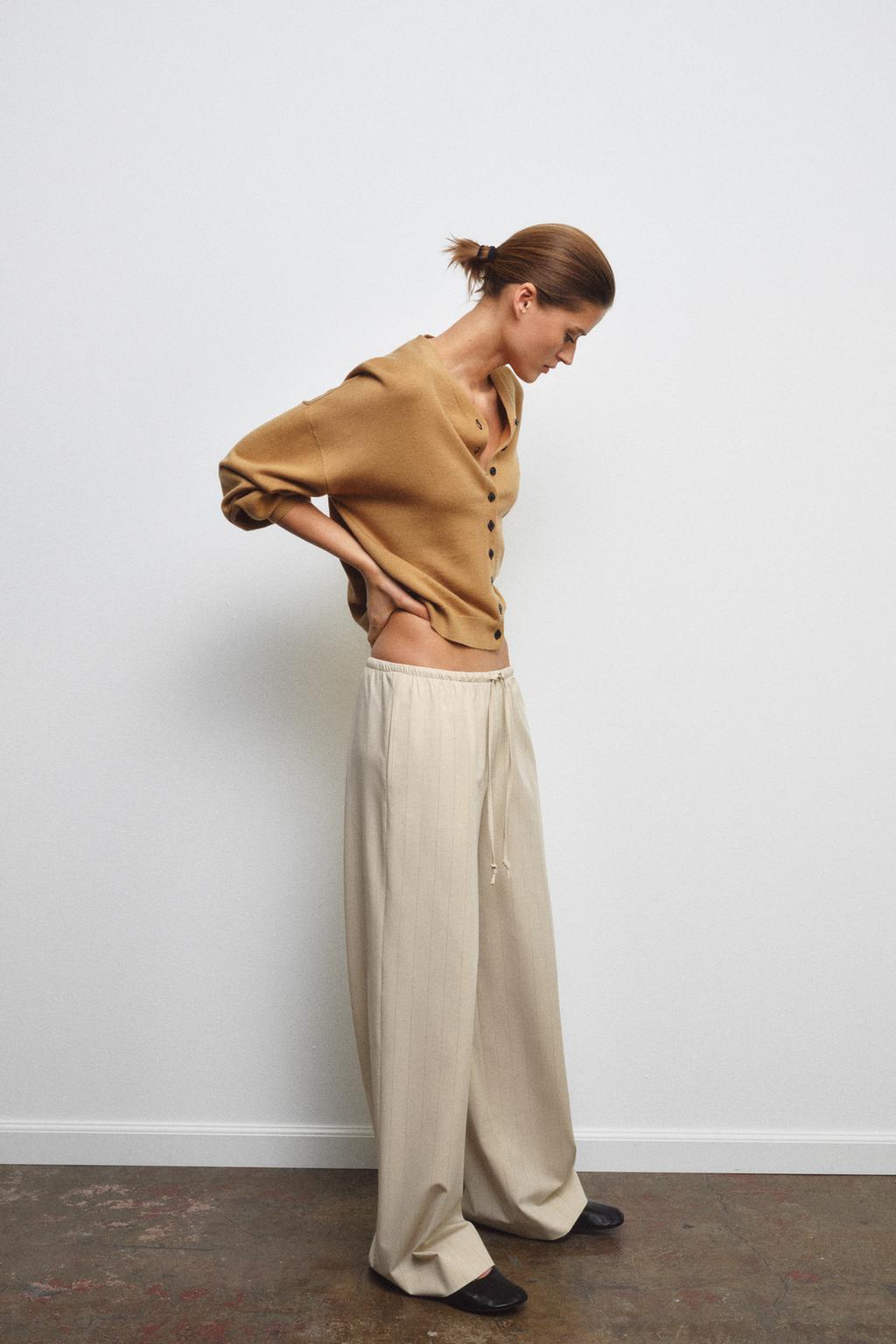 БРЮКИ В ПОЛОСКУ В ПИЖАМНОМ СТИЛЕ — ZW COLLECTION