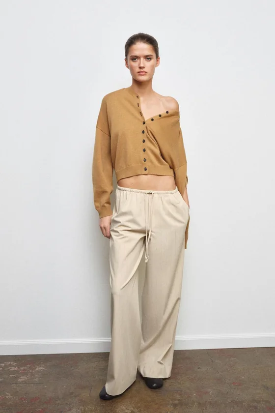 БРЮКИ В ПОЛОСКУ В ПИЖАМНОМ СТИЛЕ — ZW COLLECTION