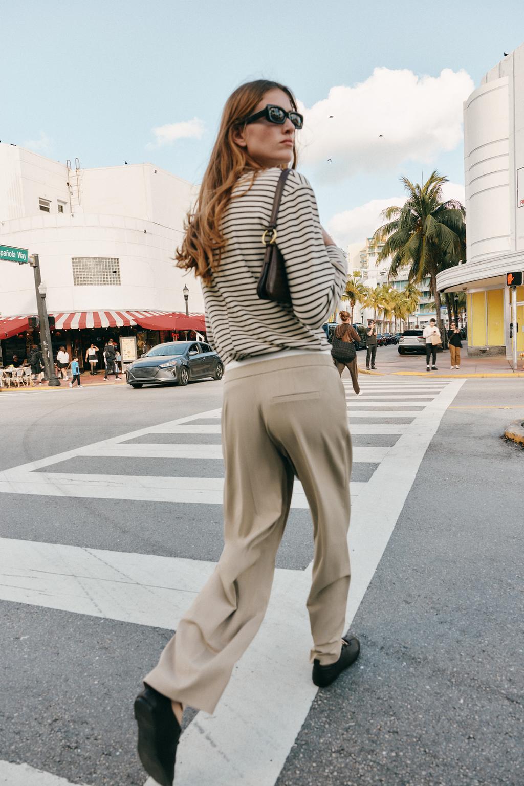 БРЮКИ С ШИРОКИМИ ШТАНИНАМИ И ДВОЙНЫМ ПОЯСОМ