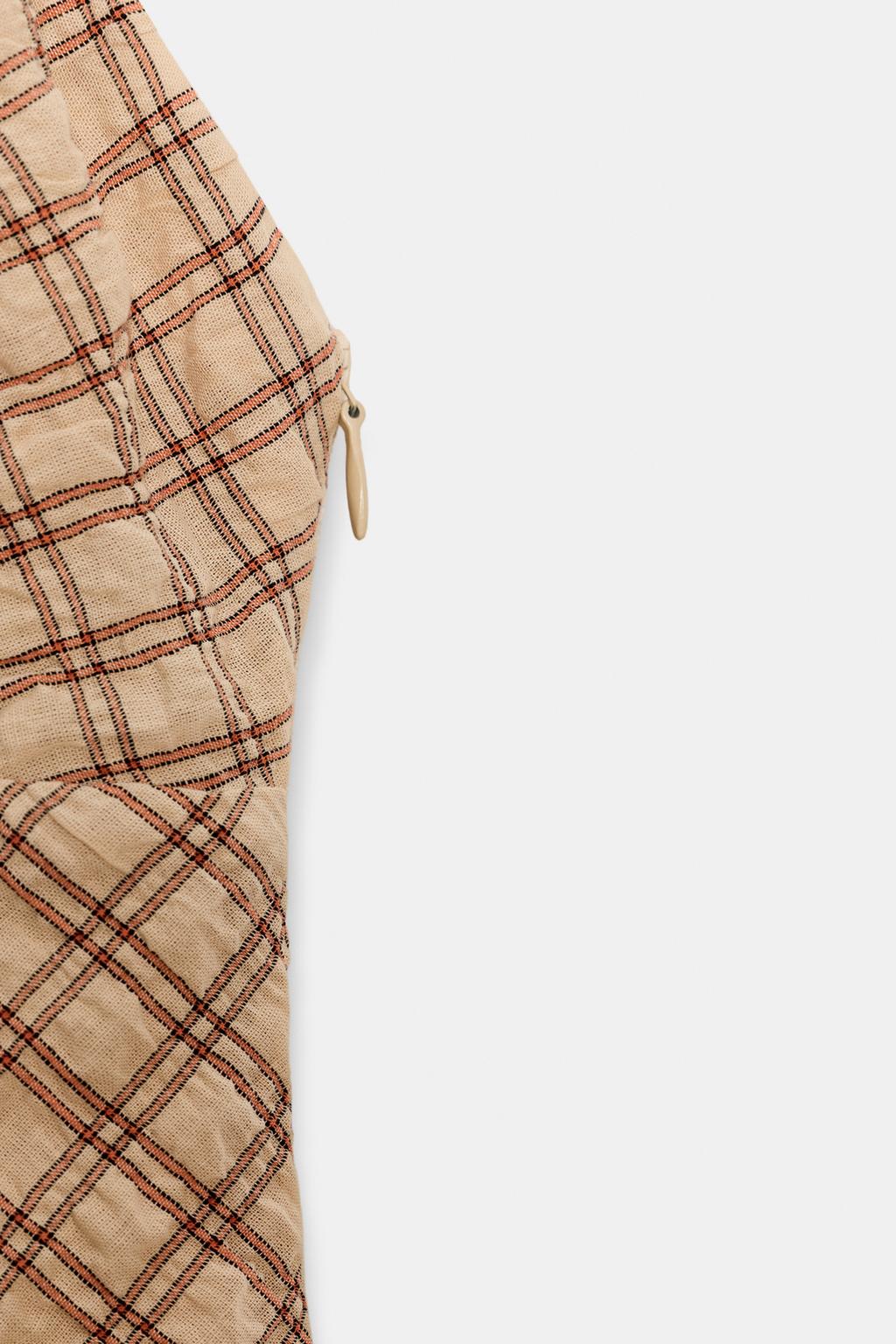 КОРОТКОЕ ПЛАТЬЕ В КЛЕТКУ С КРУЖЕВОМ