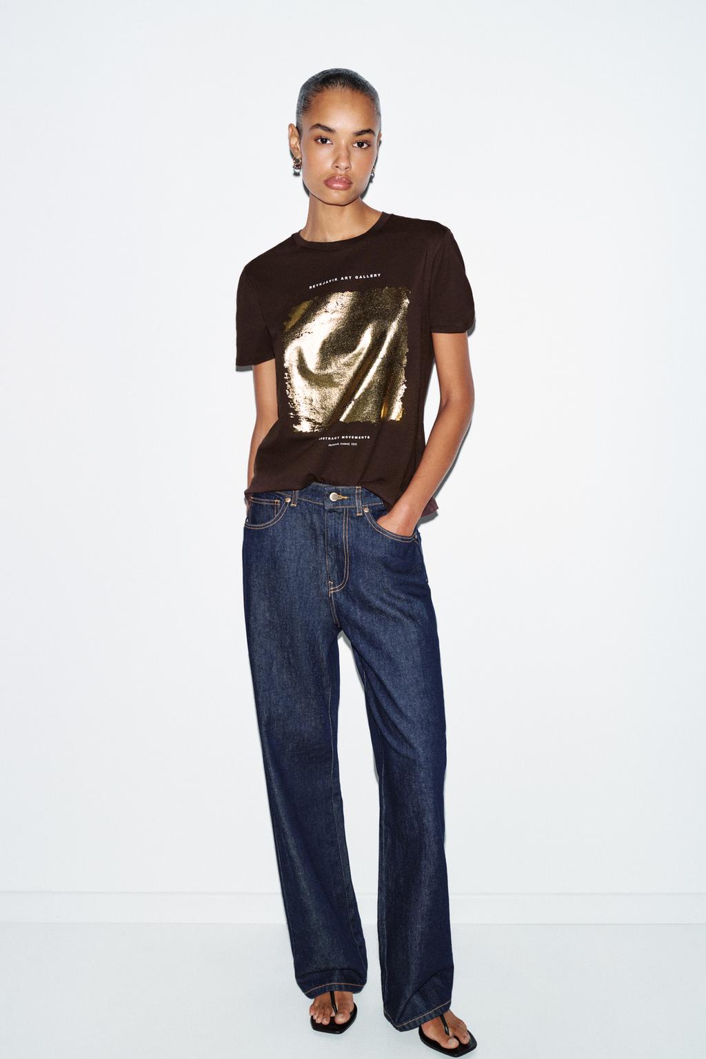 ФУТБОЛКА С МЕТАЛЛИЗИРОВАННЫМ ПРИНТОМ