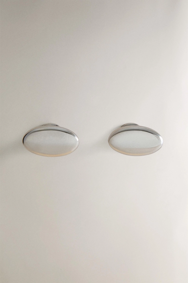 Набор блестящих овальных дверных ручек (набор из 2)