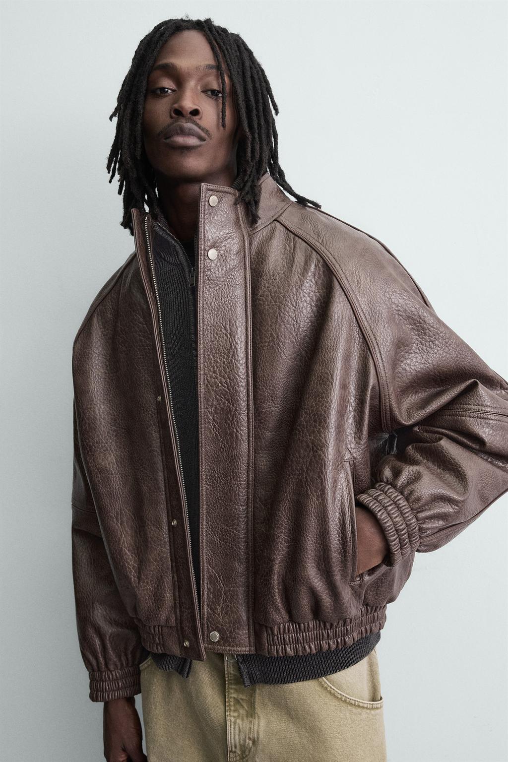 КУРТКА ИЗ ИСКУССТВЕННОЙ КОЖИ ВИНТАЖНАЯ