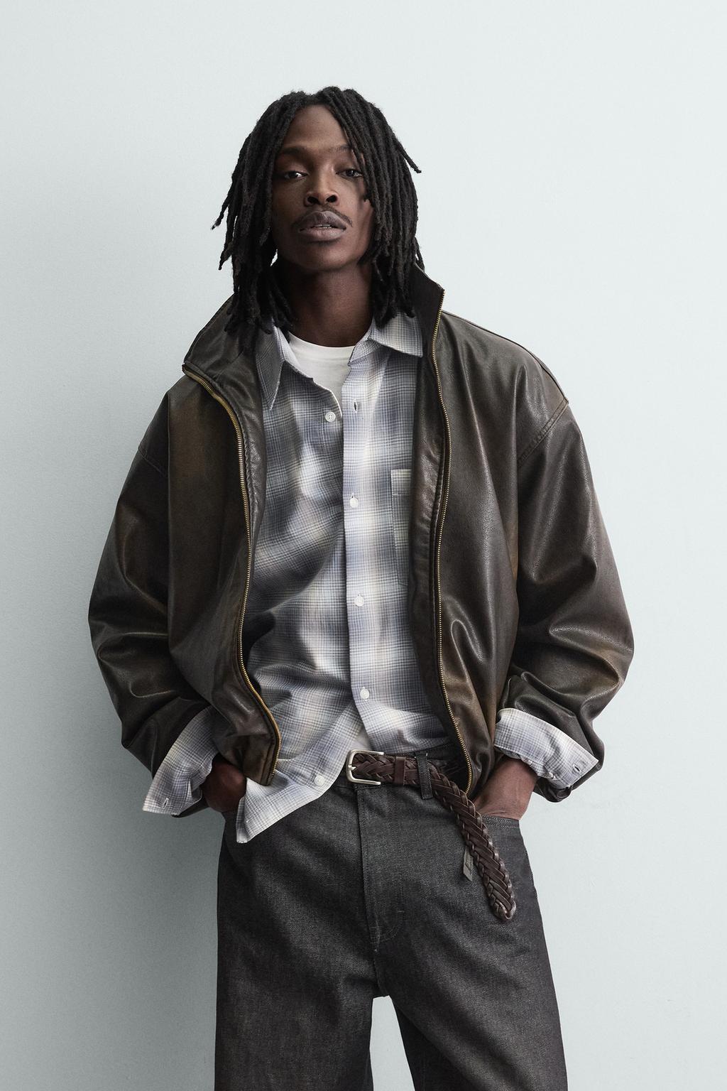 КУРТКА ИЗ ИСКУССТВЕННОЙ КОЖИ С ЭФФЕКТОМ ПОТЕРТОСТИ