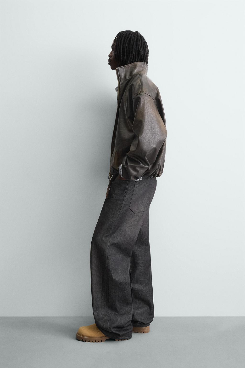 КУРТКА ИЗ ИСКУССТВЕННОЙ КОЖИ С ЭФФЕКТОМ ПОТЕРТОСТИ