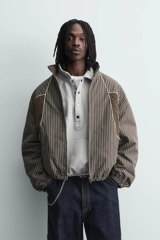 КУРТКА BOXY FIT В ПОЛОСКУ