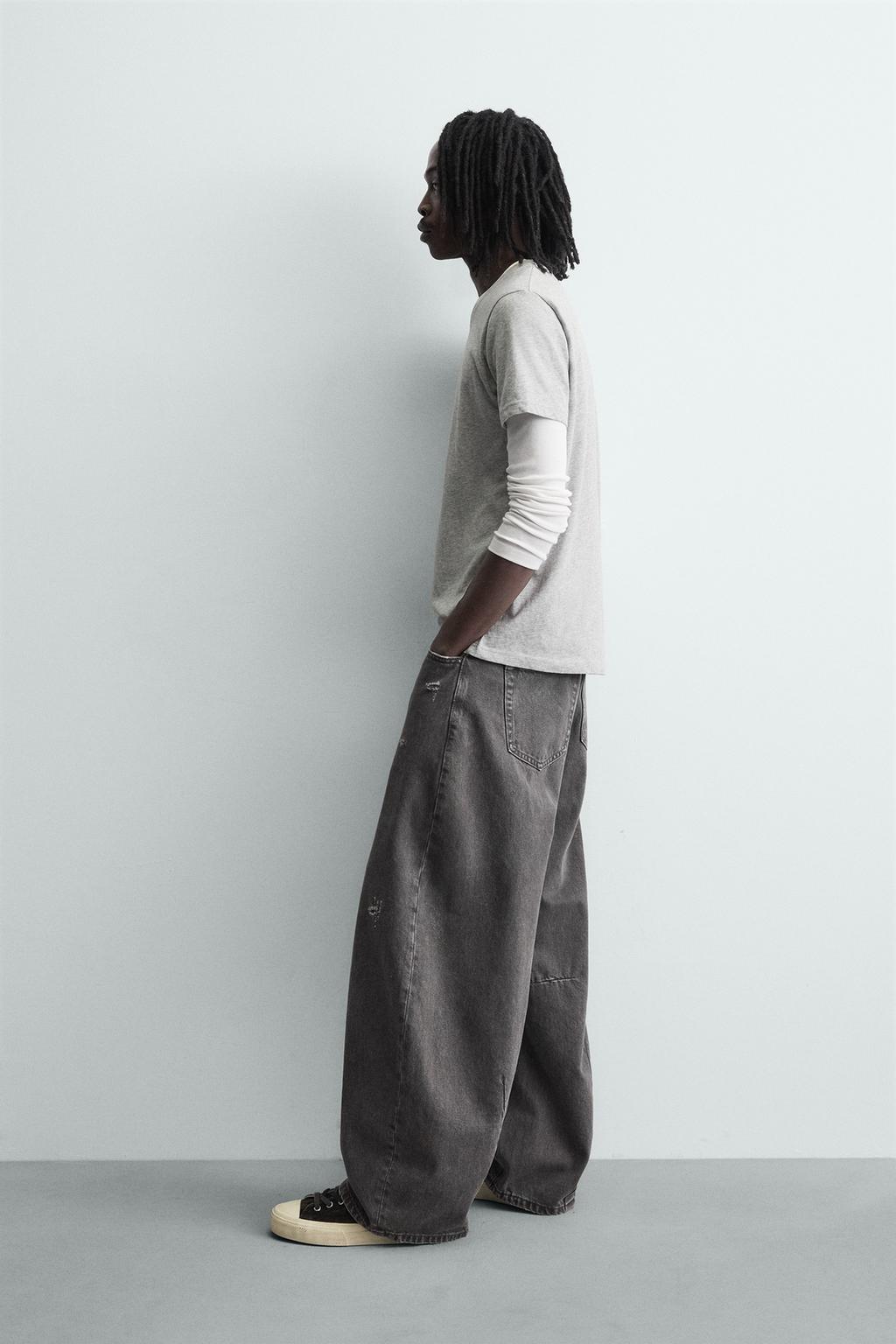 БРЮКИ BARREL FIT С ЭФФЕКТОМ ПОТЕРТОСТИ