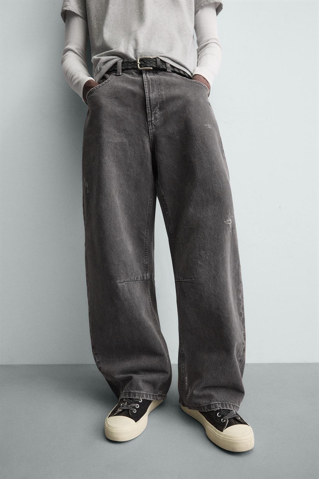 БРЮКИ BARREL FIT С ЭФФЕКТОМ ПОТЕРТОСТИ