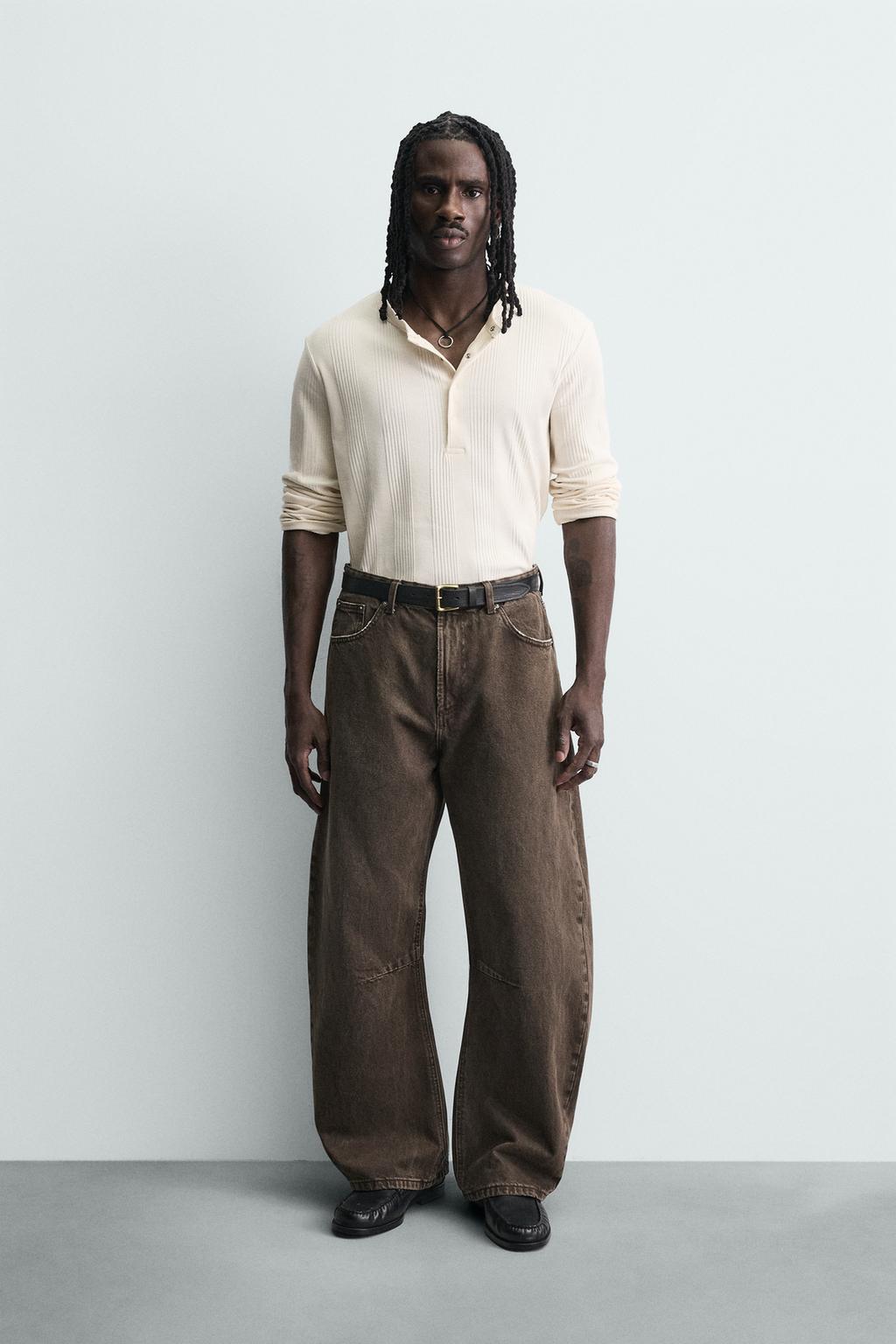 БРЮКИ BARREL FIT С ЭФФЕКТОМ ПОТЕРТОСТИ