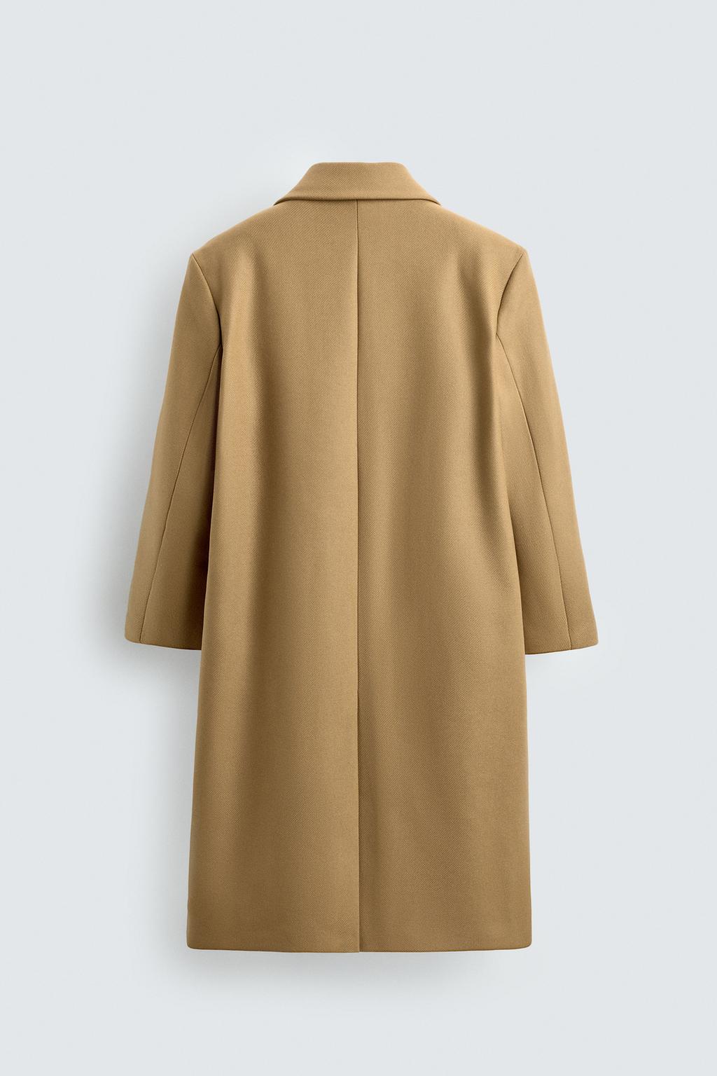 ДВУБОРТНОЕ ПАЛЬТО ИЗ СМЕСОВОЙ ШЕРСТИ