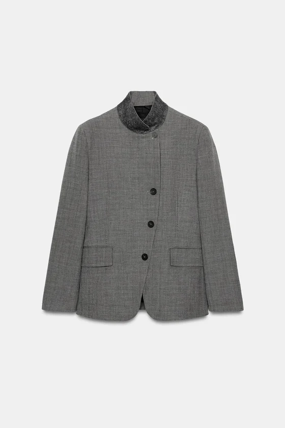 БЛЕЙЗЕР ОБЛЕГАЮЩЕГО КРОЯ В КЛЕТКУ — ZW COLLECTION