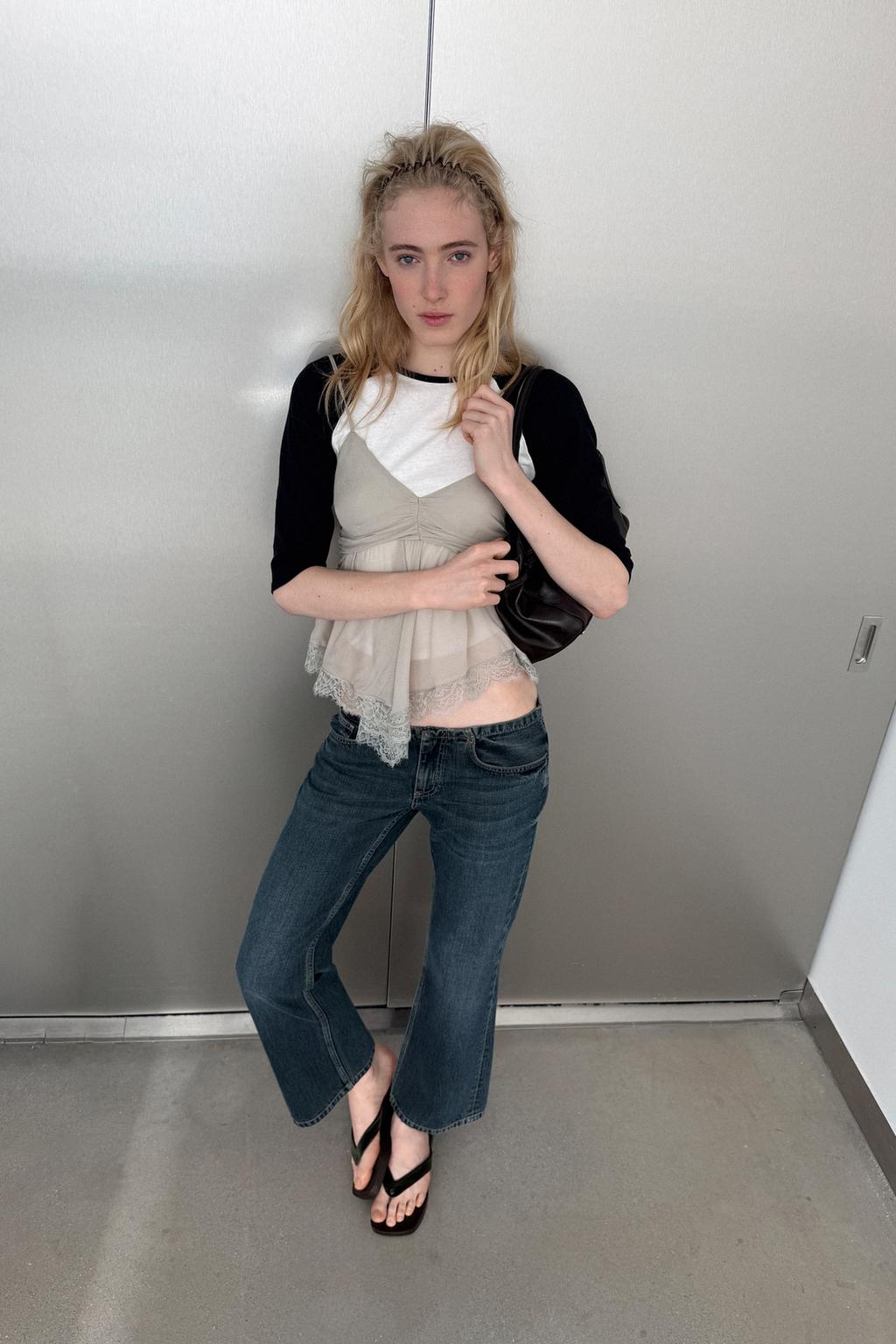 ТОП ИЗ ЖОРЖЕТА С КРУЖЕВОМ